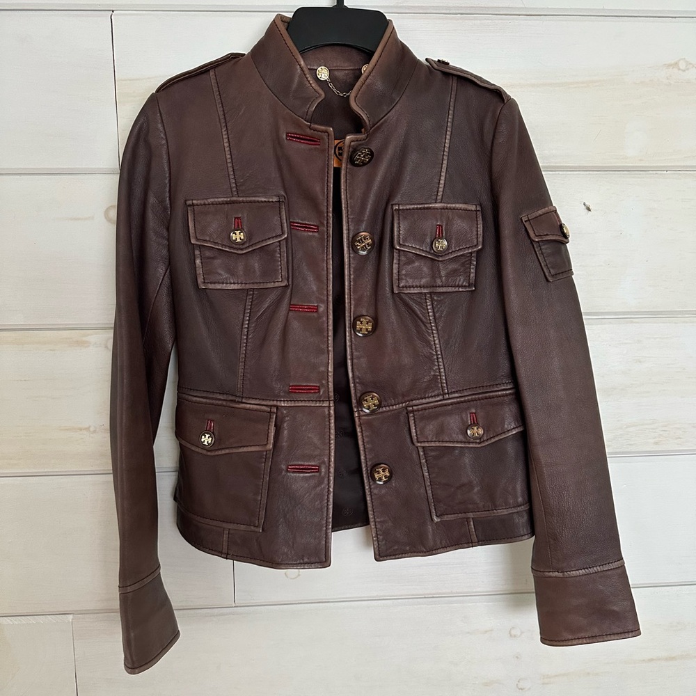 Tory Burch Sgt. Pepper Leather Jacket Size 4